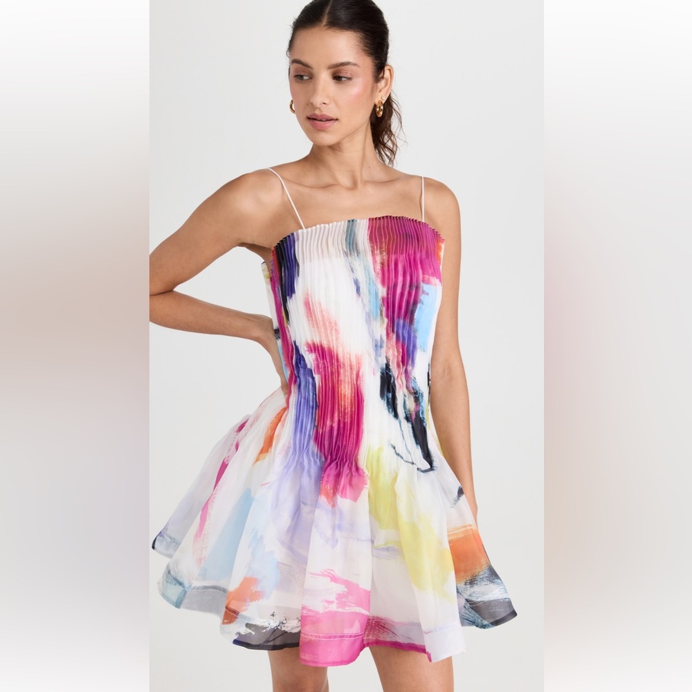 Aje Celestial Pleated Mini Dress